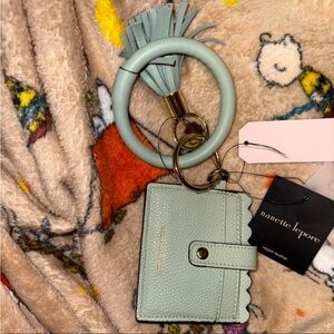 Nanette Lepore Light Green Keychain Wallet with Tassel